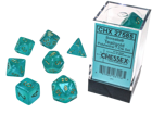 Chessex - Borealis Polyhedral 7 Dice Set - Luminary Teal & Gold
