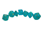 Chessex - Borealis Polyhedral 7 Dice Set - Luminary Teal & Gold - Image 3