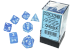 Chessex - Borealis Polyhedral 7 Dice Set - Sky Blue & White