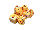 Chessex - Festive Polyhedral 7 Dice Set - Sunburst w/Red - Image 3