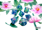 Chessex - Festive Polyhedral 7 Dice Set - Waterlily & White - Image 2