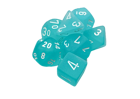 Chessex - Frosted Polyhedral 7 Dice Set - Teal w/White - Image 3