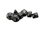 Chessex - Polyhedral 7 Dice Set - Black w/White - Image 2