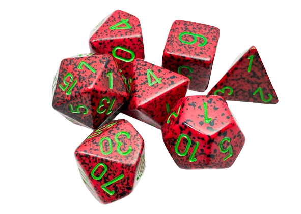 Chessex - Polyhedral 7 Dice Set - Strawberry - Image 2