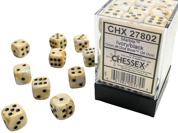Chessex - 12mm D6 Dice Block (36 Dados) - Festive Vibrant/brown – La - Foto 1