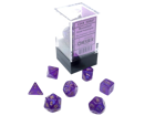 Chessex - Mini Borealis Polyhedral 7 Die Set - Luminary Royal Purple & Gold - Image 2