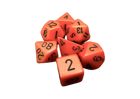 Chessex - Polyhedral 7 Dice Set - Orange w/Black - Image 2