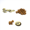 Horse meeple tokens for Carson City - 25 pieces