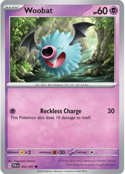 Woobat single card from Pokemon
