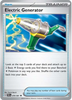 Electric Generator single card from Pokemon