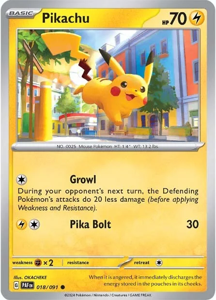 Pikachu (REVERSE HOLO) : SCARLET AND VIOLET - PALDEAN FATES 18/091 - Pokemon Single Card Pikachu (REVERSE HOLO) : SCARLET AND VIOLET - PALDEAN FATES 18/091 - Pokemon Single Card