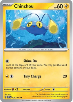 Chinchou single card from Pokemon