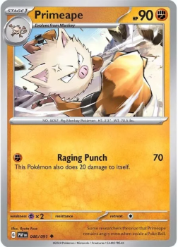 Primeape single card from Pokemon