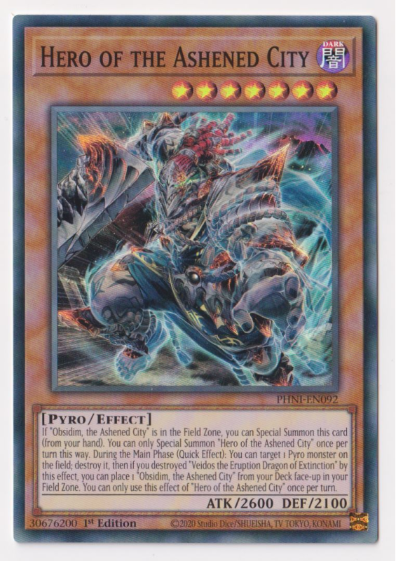Hero of the Ashened City (Super Rare) : PHNI-EN092 - Yu-Gi-Oh! Single Card