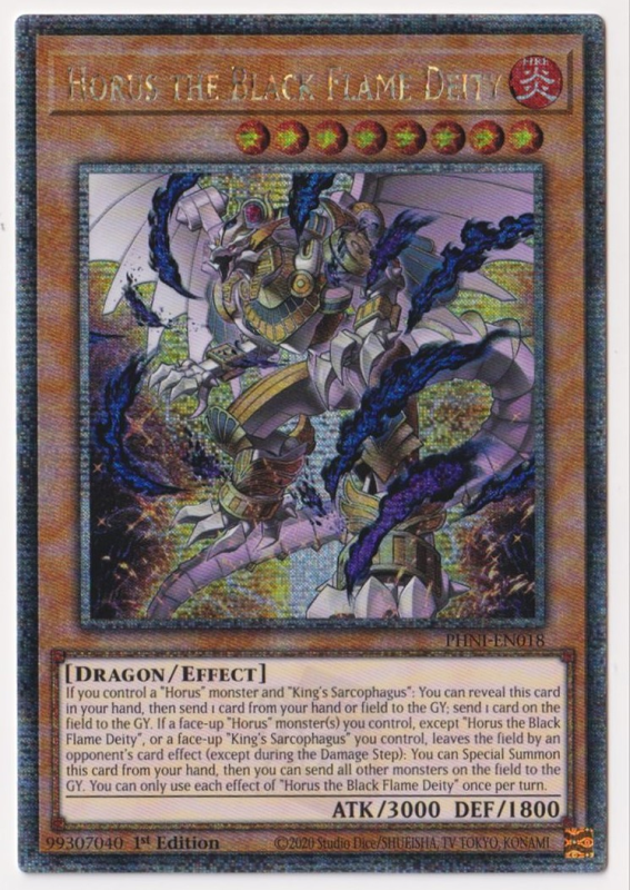 Horus the Black Flame Deity (Quarter Century Secret Rare) : PHNI-EN018 - Yu-Gi-Oh! Single Card Horus the Black Flame Deity (Quarter Century Secret Rare) : PHNI-EN018 - Yu-Gi-Oh! Single Card