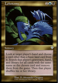 Lobotomy single card from Magic the Gathering