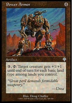 Power Armor single card from Magic the Gathering
