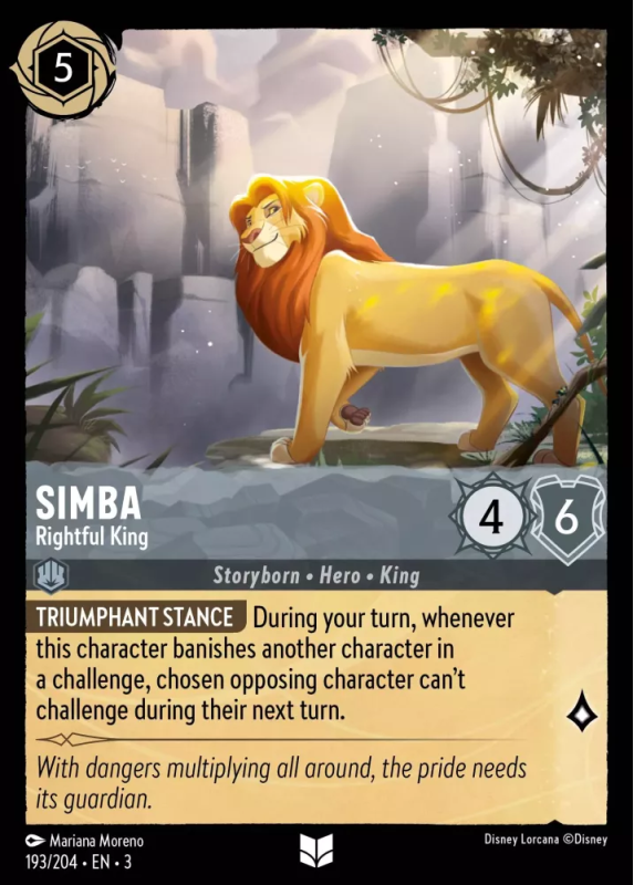 Simba - Rightful King : 193/204 INTO THE INKLANDS - Disney Lorcana ...