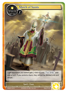 March of Saints single card from Force of Will