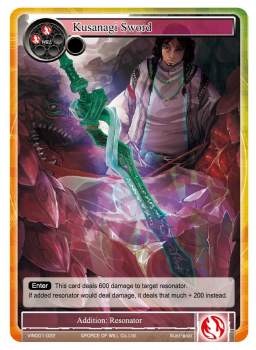 Kusanagi Sword single card from Force of Will