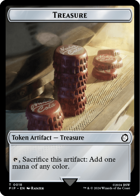Radiation (Helper) // Treasure (Survival, Tech) : FALLOUT - Magic the Gathering Single Card Radiation (Helper) // Treasure (Survival, Tech) : FALLOUT - Magic the Gathering Single Card