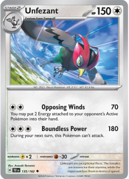 Unfezant single card from Pokemon