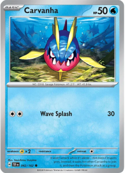 Carvanha single card from Pokemon