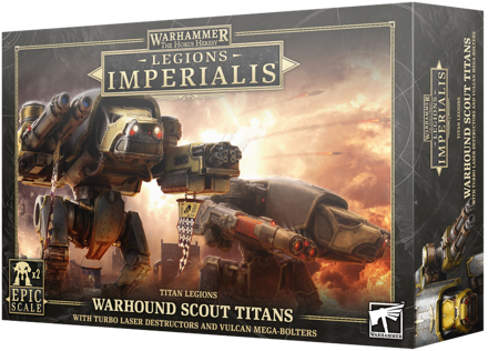 Box for Titan Legions Warhound Scout Titans with Turbo-laser Destructors and Vulcan Mega-Bolters