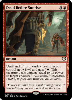 Dead Before Sunrise single card from Magic the Gathering