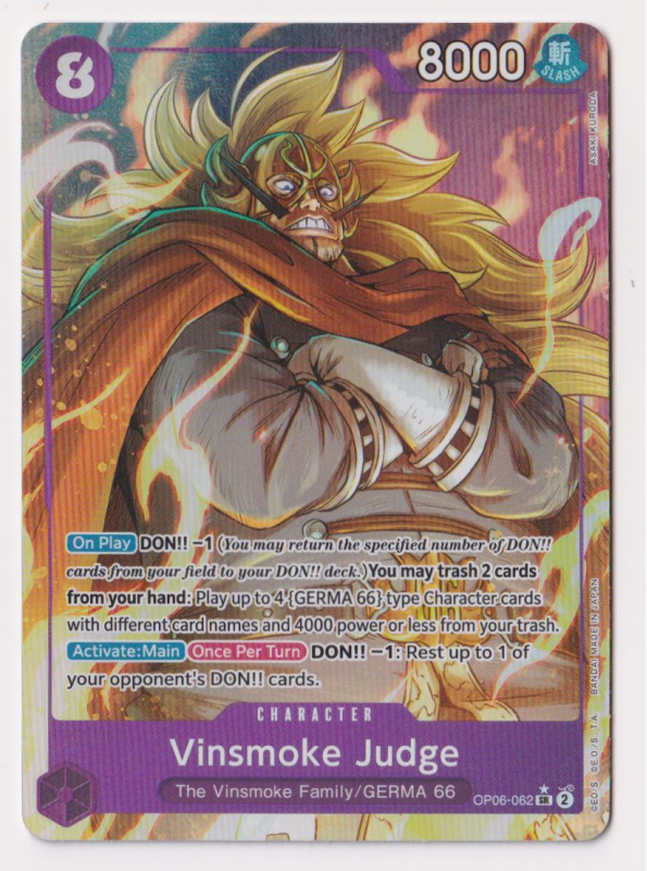 Vinsmoke Judge (ALTERNATE ART) : OP06-062 WINGS OF THE CAPTAIN - One Piece  Single Card