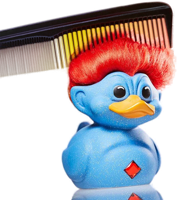 Official Trolls Glitter Blue Troll (Blue with Red Hair) TUBBZ
