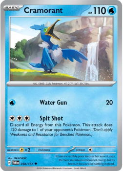 Cramorant single card from Pokemon