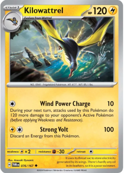 Kilowattrel single card from Pokemon