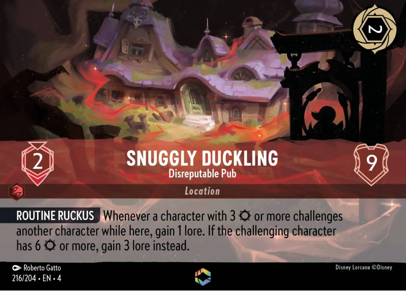 Snuggly Duckling - Disreputable Pub (ENCHANTED RARE) : 216/204 URSULAS RETURN - Disney Lorcana Single Card Snuggly Duckling - Disreputable Pub (ENCHANTED RARE) : 216/204 URSULAS RETURN - Disney Lorcana Single Card