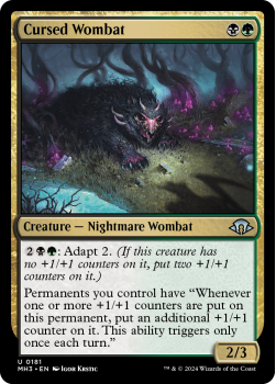 Cursed Wombat single card from Magic the Gathering
