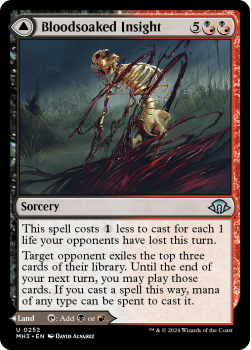 Bloodsoaked Insight // Sanguine Morass single card from Magic the Gathering