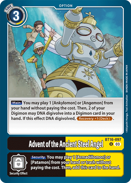 Advent of the Ancient Steel Angel : BT16-097 BEGINNING APOCALYPSE - Digimon Card Game Single Card Advent of the Ancient Steel Angel : BT16-097 BEGINNING APOCALYPSE - Digimon Card Game Single Card