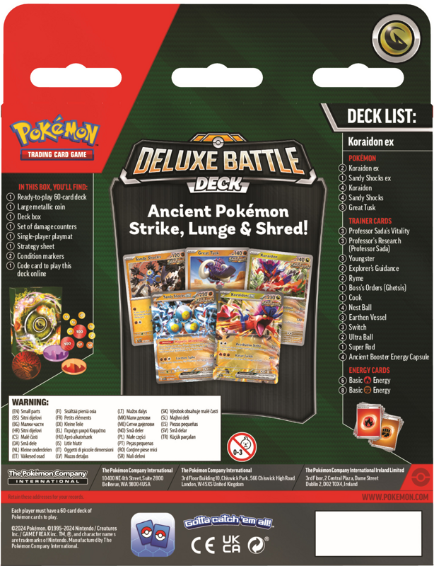 Pokemon Deck Pokemon TCG: Koraidon Ex Deluxe Battle Deck - Ready-to-Play 60 Card Deck With Accessories 60-card Pokemon Trading Card Game Pokemon Deck Pokemon TCG: Koraidon Ex Deluxe Battle Deck - Ready-to-Play 60 Card Deck With Accessories 60-card Pokemon Trading Card Game
