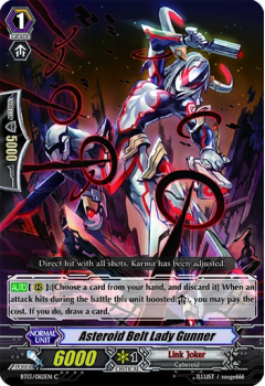 Asteroid Belt Lady Gunner single card from Cardfight!! Vanguard