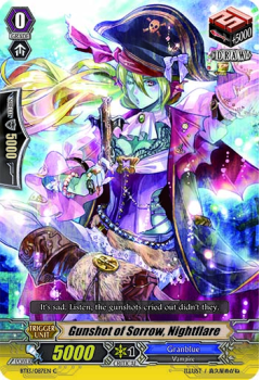 Gunshot of Sorrow, Nightflare single card from Cardfight!! Vanguard