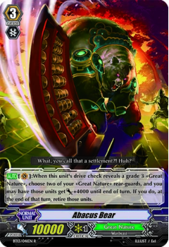 Abacus Bear single card from Cardfight!! Vanguard