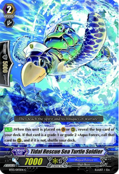 Tidal Rescue Sea Turtle Soldier single card from Cardfight!! Vanguard