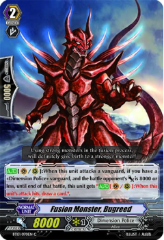 Fusion Monster, Bugreed single card from Cardfight!! Vanguard