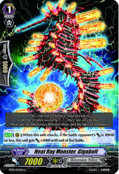 Heat Ray Monster, Gigabolt single card from Cardfight!! Vanguard