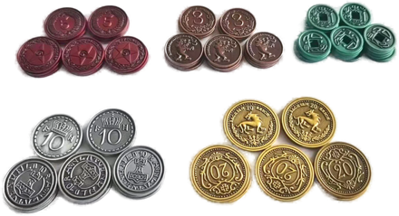 Scythe and Expeditions Metal Coins