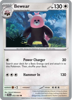 Bewear single card from Pokemon Single