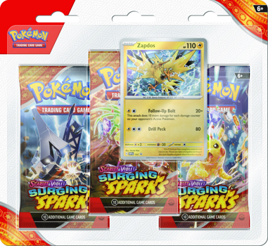 Pokemon Scarlet & Violet Surging Sparks: 3 Pack Blister Zapdos