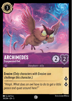 Archimedes - Exasperated Owl single card from Disney Lorcana
