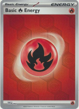Basic Fire Energy (REVERSE HOLO) : SCARLET AND VIOLET - SHROUDED FABLE EN02 - Pokemon Single Card