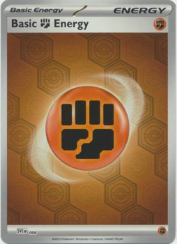 Basic Fighting Energy (REVERSE HOLO) : SCARLET AND VIOLET - SHROUDED FABLE EN06 - Pokemon Single Card